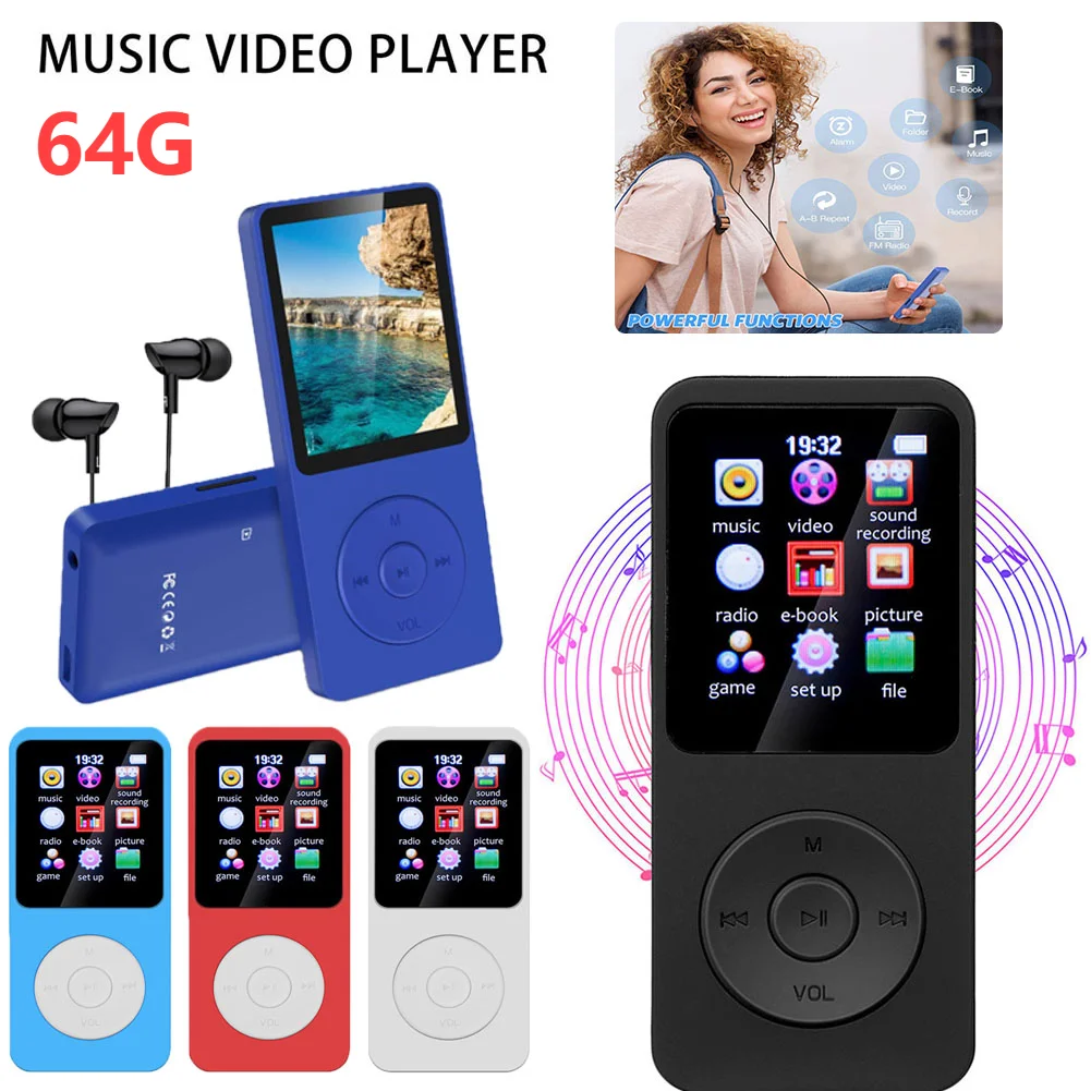 Bluetooth MP4 Player 16gb Touch Screen FM Radio Reproductor MP4 Speaker  Player Recorder Metal Hifi Lossless Music Video Player Color: Black, Memory  Size: 8GB