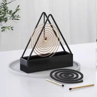 1pc Mosquito Incense Holder Iron Sandalwood Rack Holder Incense Plate Holder Mosquito Incense Stove Plate Incense Triangle Holde 1