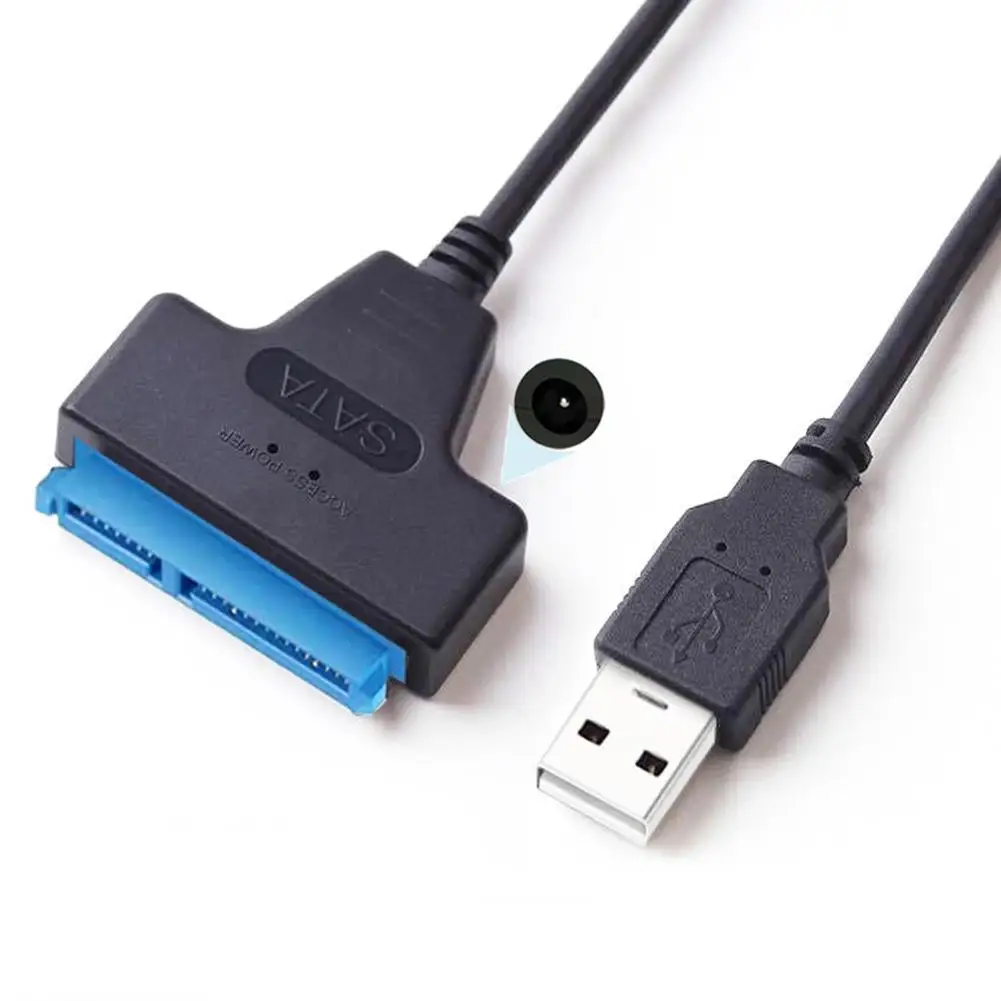 쉬운 드라이브 라인 USB 2.0-SATA 22 핀 케이블 어댑터 컨버터 라인, HDD SSD 연결 코드 와이어, 2.5 인치 하드 디스크 드라이브용