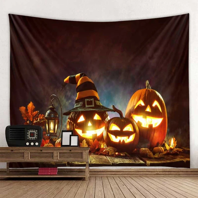 tapeçarias porta Halloween - Decorações abóbora Halloween