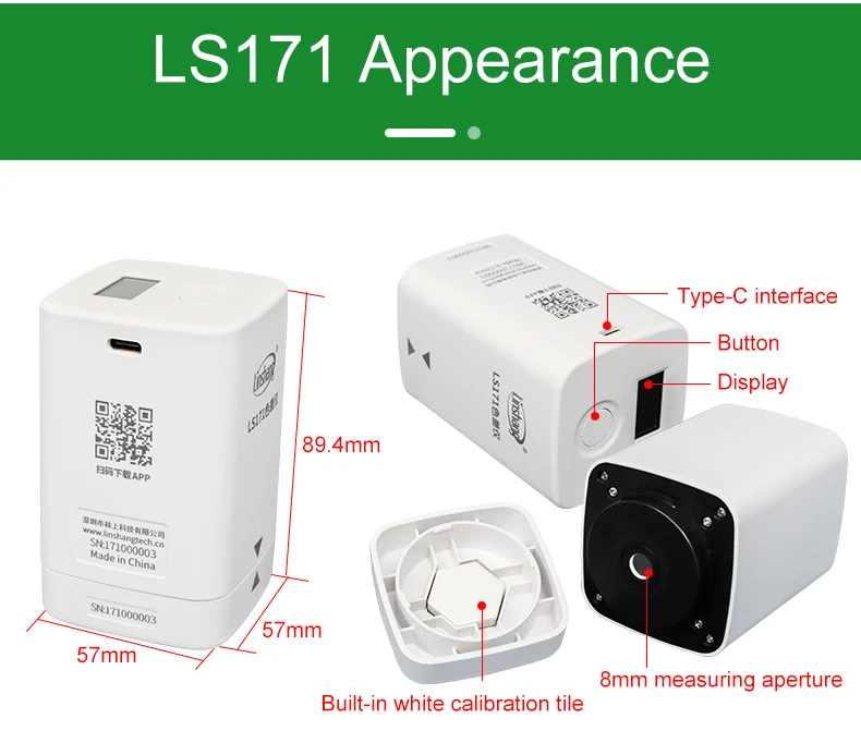 Linshang LS171 & LS170 colorimeter with color meter App for paint coating ceremic paper plastic textile metal color difference 2