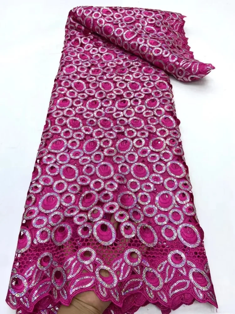 Tessuto Di Pizzo Africano Guipure Cord – Stoffa Nigeriana Con Ricami E Perline Per Abiti Da Sposa E Cerimonie (Bianco, 4.6 Metri X 132 Cm)
