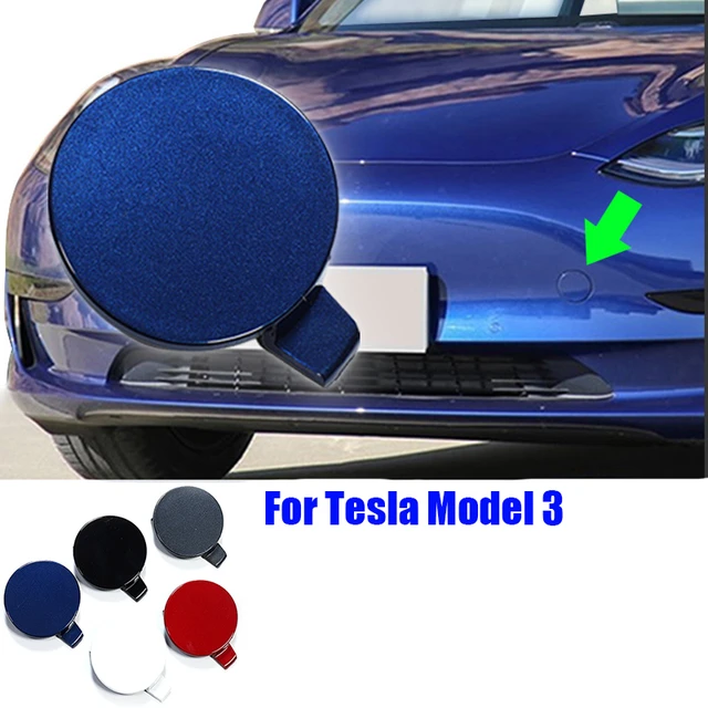 Car Front Bumper Tow Hook Eye Cover Trim Front Tow Hitch Cover for Tesla  Model 3