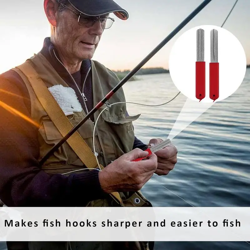 Double Sided Fishing Grinding Hook File Diamond Hook Sharpen Tools Fishing Grinding Sharpener Tool Accessories