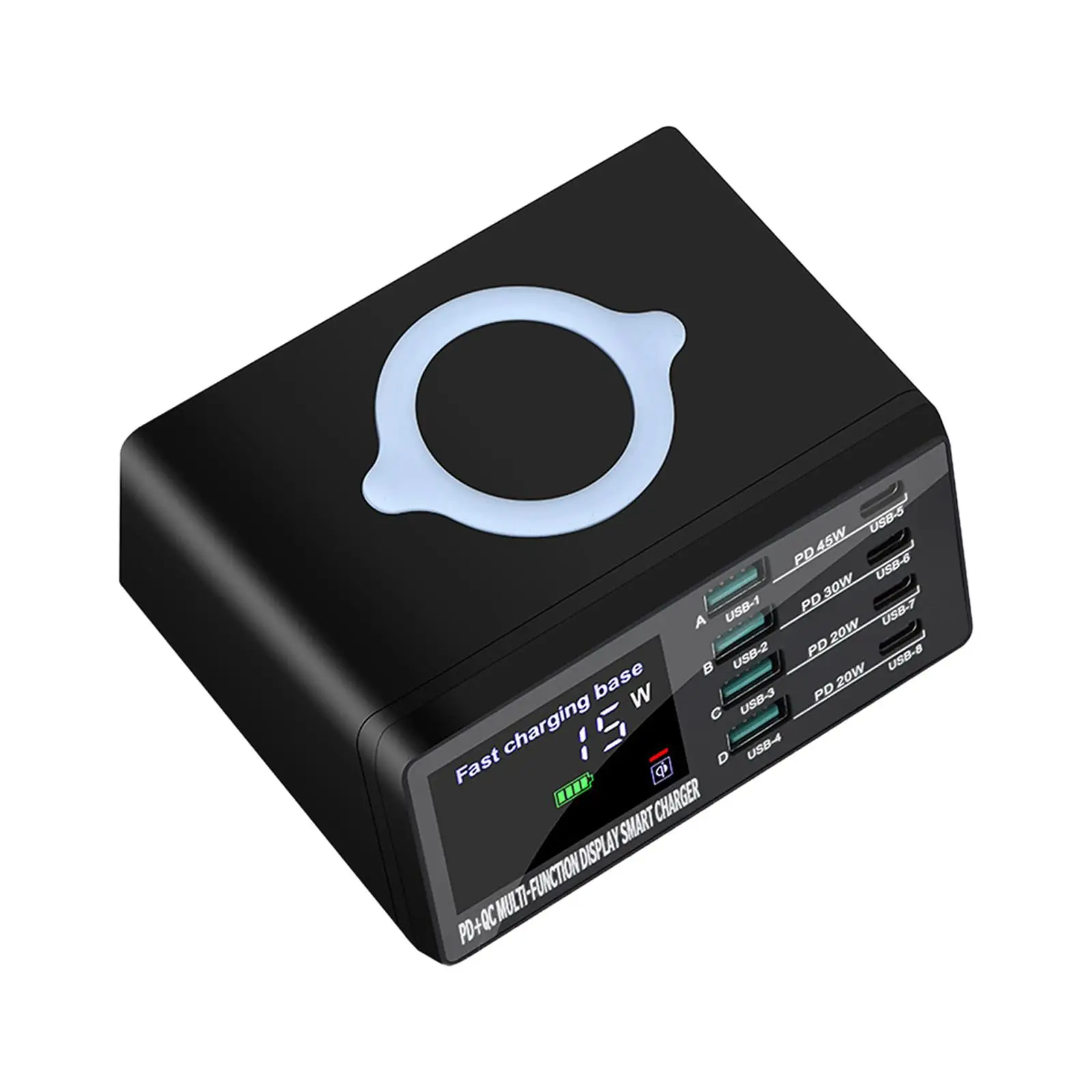 Base de carga multidispositivo 6 puertos USB y 1 puerto USB tipo C