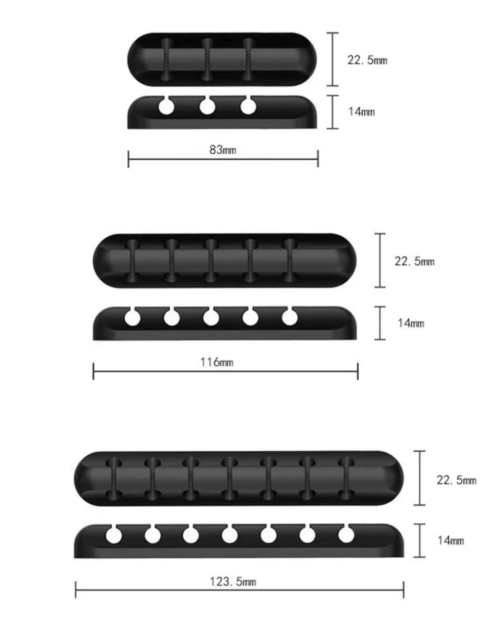 Description Picture 2 of itemCable Organizer Silicone USB Cable Winder Desktop Tidy Management Clips Cable Holder For Mouse Keyboard Headphone Wire Organizer