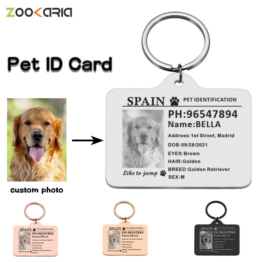 Stainless Steel Pet Identification Plate Dog Tag Personalized