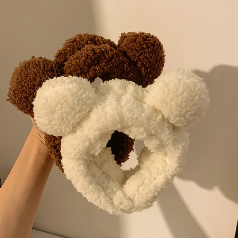 Cute Bear Plush Hair Band Wash Face Apply Facial Mask Makeup Anti Slip Pressure Round Ear Binding Cartoon Children'S Headdress mini desk calendar runs from dec 2023 until dec 2024 cute desktop calendar thick paper twin wire binding for home office school