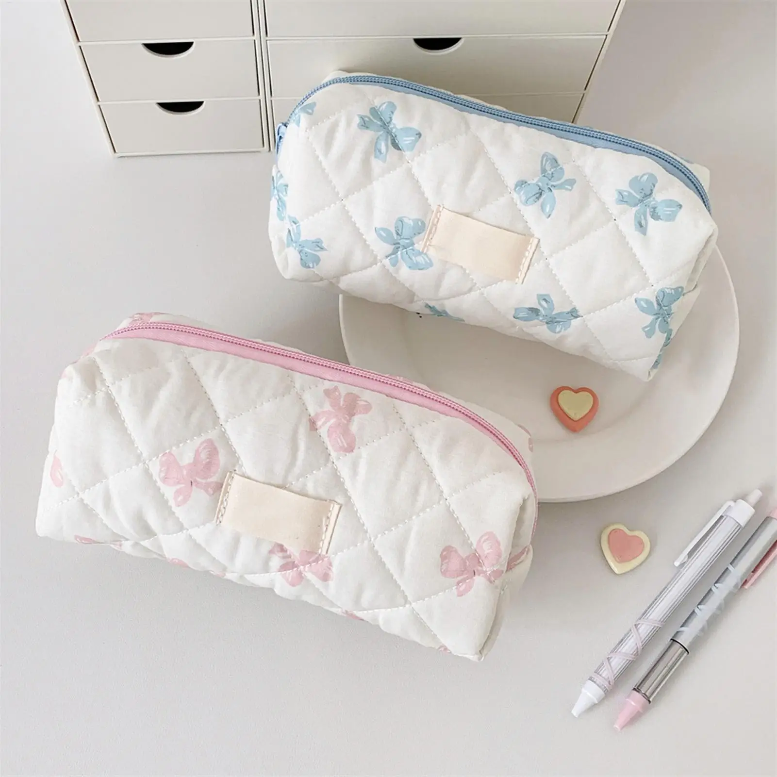 1pc exquisite bowknot single-layer pencil case, bow pattern design storage bag, a must-have for back to school season