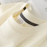 Men's New Summer Waffle Round Neck Short Sleeve T-Shirt 3