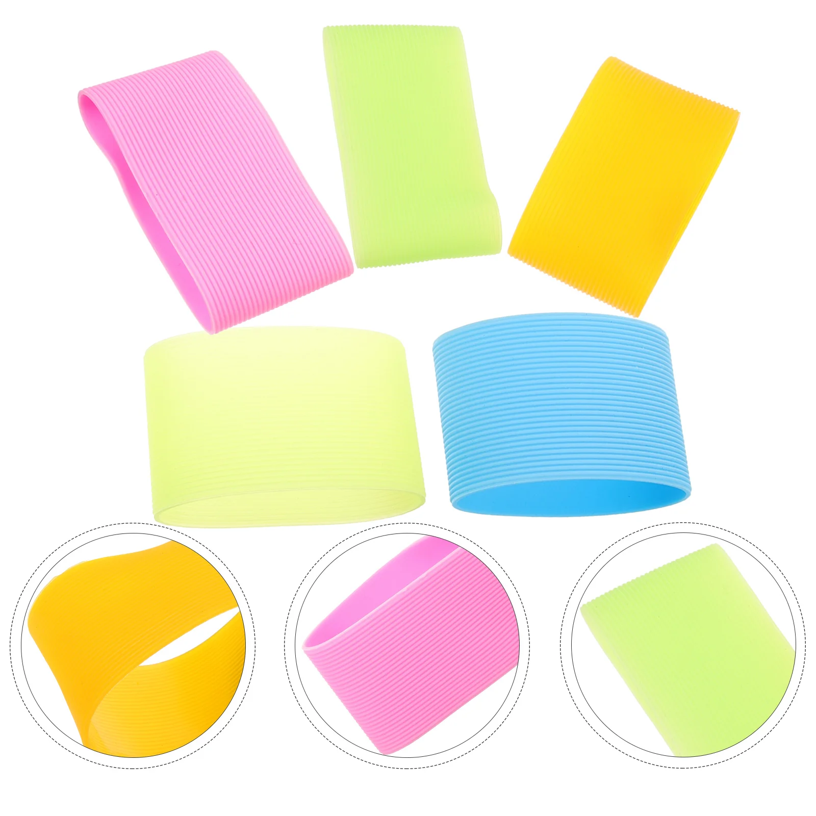 

Water Bottle Band Cup Covers for Drinks Protector Heat-insulated Sleeve Anti-scald Silica Gel