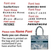 Small Size Luxury Design Canvas Letters Tote  Mommy Bags For Lady Fashion Exquisite Shopper Bag Women's Custom Printing Handbag 2
