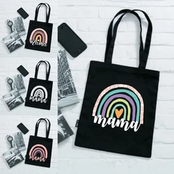 Shopping Bag Tote Bags Rainbow Mama Women Canvas Grocery Free Shipping Shoulder Brand Designer Handbags Customizable Logo Cloth