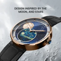 AGELOCER Original Astronomer Watch Van Gogh Oil Painting Women's Luxury Quartz Moon Phase Watch Birthday Gift for Women 2