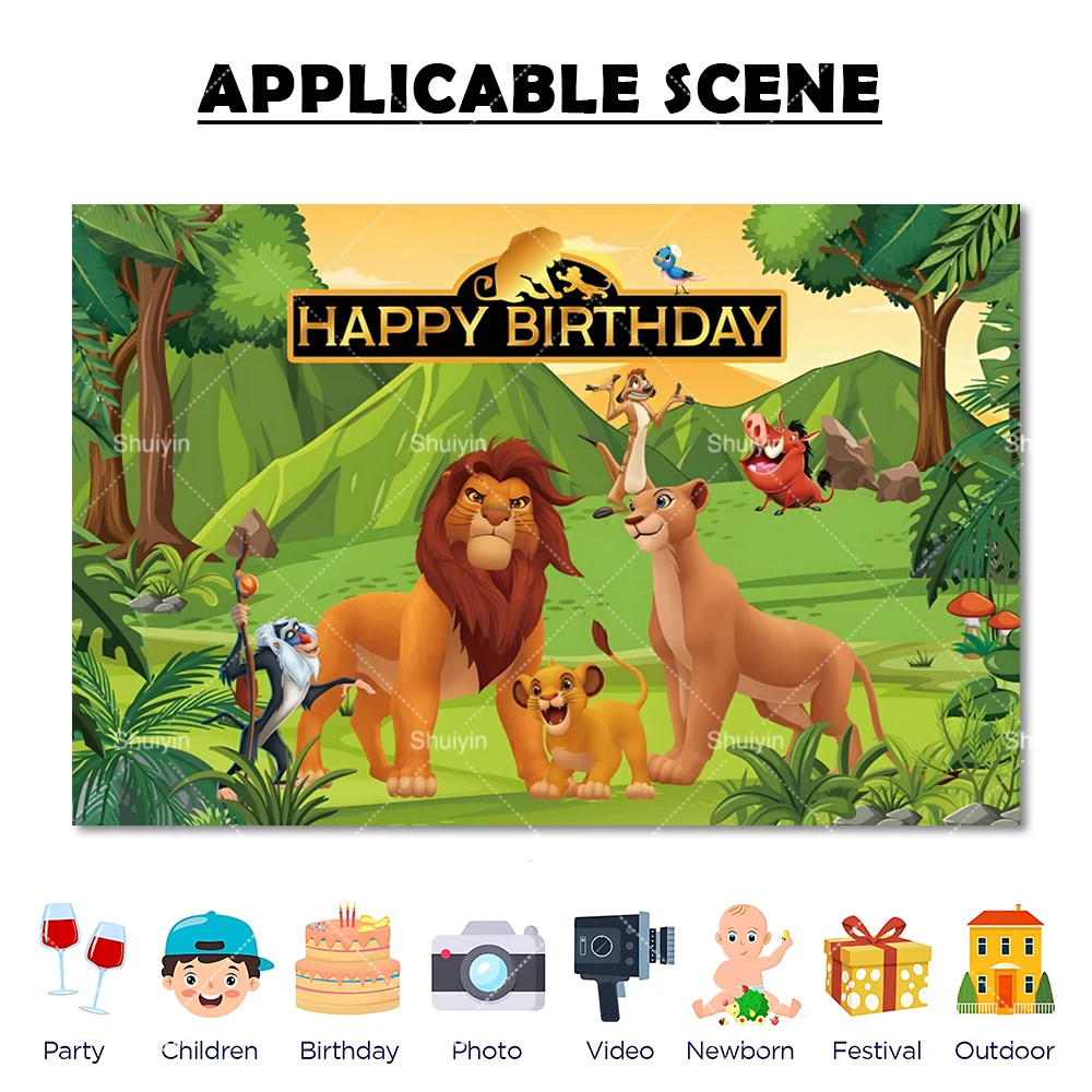 Lion King Cartoon Party Decoration Banner for Children's Birthday & Baby Baptism