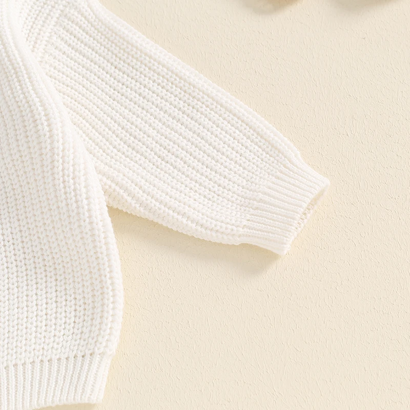 Little Boy Knit Sweater Letter Star Embroidery Crew Neck Long Sleeve Casual Pullover Tops for Fall
