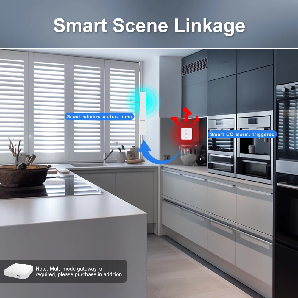 Smart ZigBee CO Detector Alarm - Wireless Household Gas and Carbon Monoxide Safety Sensor