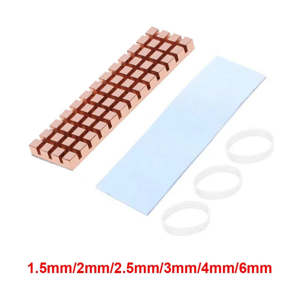 Pure Copper Heat Sink for M.2 2280 PCI-E NVME SSD Heat Sink Hard Disk Computer Cooler Copper Radiator With Thermal Pad