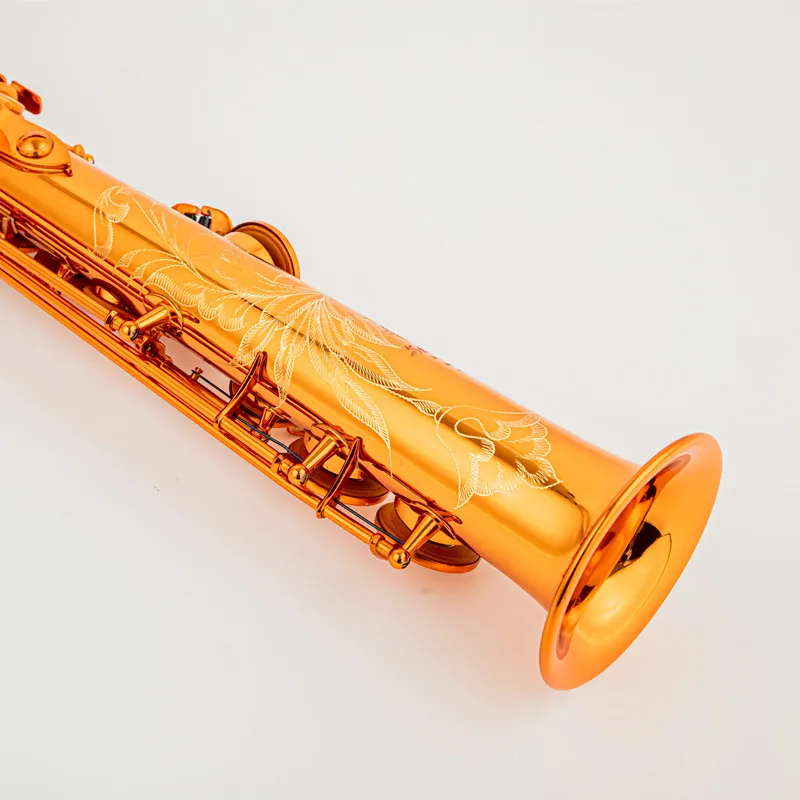 Made in France High Quality Soprano Saxophone B-flat Soprano Sax Mark VI Mouthpiece Reeds Neck Coffee color