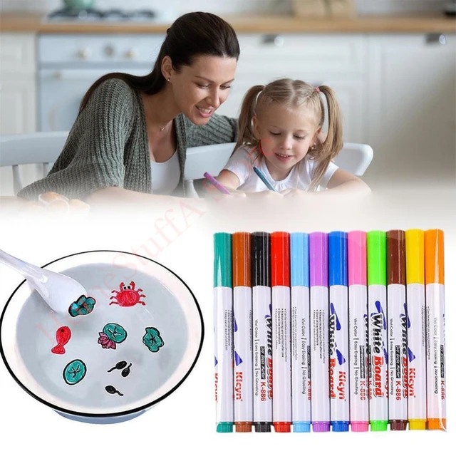 Rotuladores mágicos de pintura al agua con cuchara, marcadores de pizarra  blanca borrables lavables de 8/12 colores para niños pequeños, pintura  artística para estudiantes - AliExpress