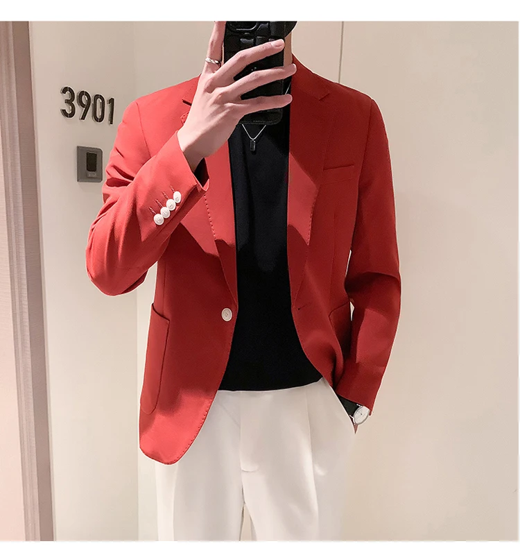 Description Picture 6 of itemThe Main Promotion of New Single-breasted Fashion Slim Suit Jacket Casual All Matching Personality Comfortable Men's Clothing