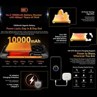 Blackview FORT 1 Smartphone 6.56'' Display 10000mAh Battery 4GB+128GB/ 6GB+256GB Cell Phone 16MP Camera 4G Android 15 NFC 4