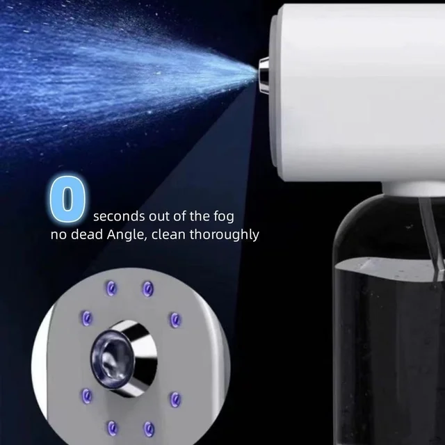 380 Ml Vezeték Nélküli Elektromos Nano Kék Könnyű Gőzpermet K5Pro Ködös Fertőtlenítő Permetező Pisztoly C Típusú Porlasztási Gép - Image 5