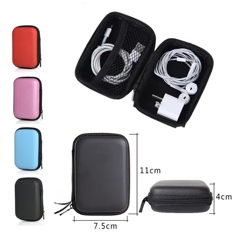 

Mini Portable Hard Zippered Storage Bag for Earphone Case Headset Box Organizer Multifunction SD TF Cards Headphone Case