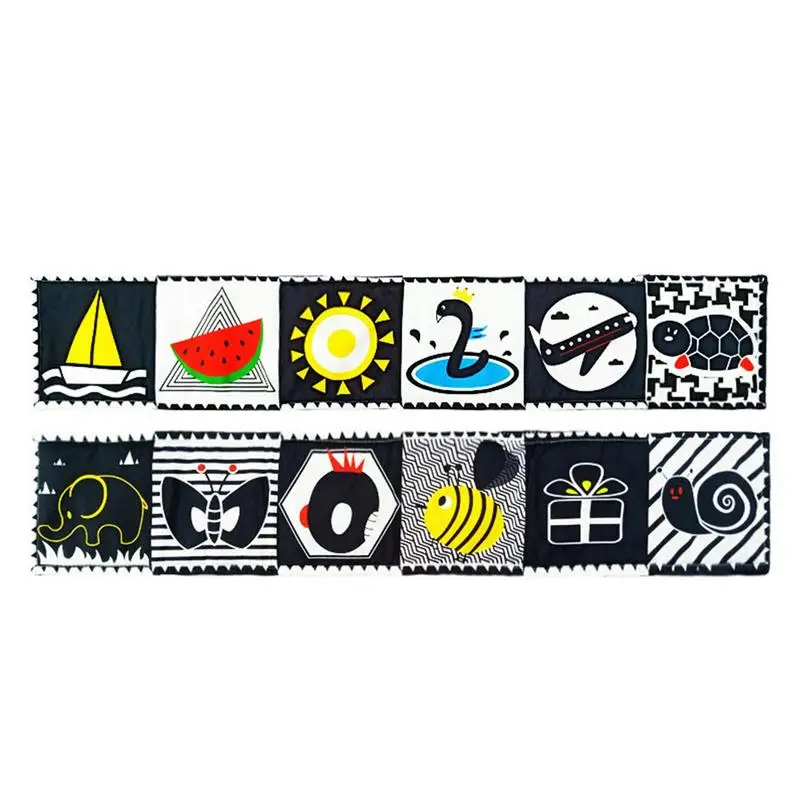 

Toddler Cloth Book 6 Sheets High Contrast Educational Sensory Books Early Development Recognition Book For Girls Boys Visual