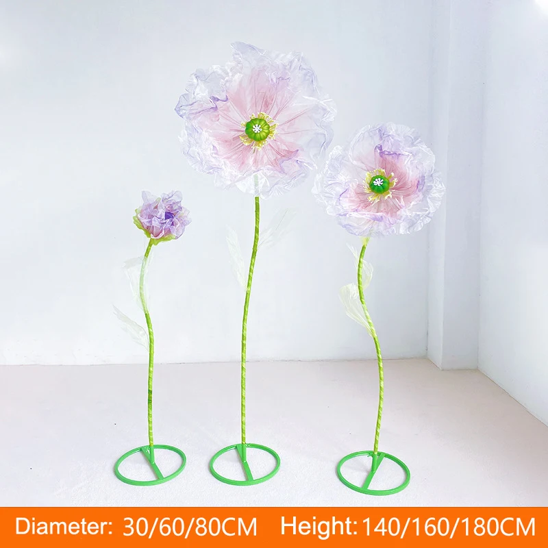 Große Hochzeits straße führt Blumen Seide Mesh Garn Blumen Hochzeit Requisiten stehen Party Hintergrund Dekor Fenster Layout Ehe Dekor – Detail 18