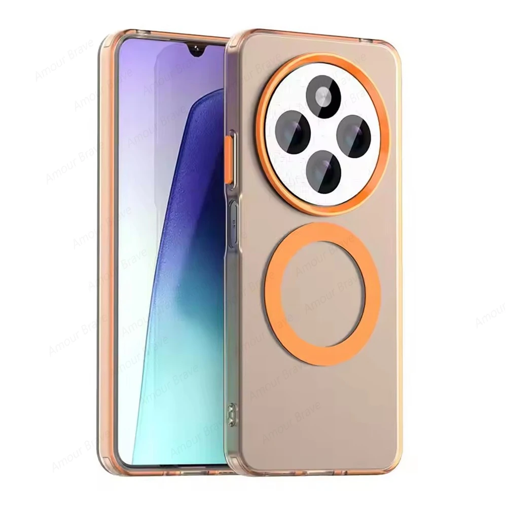 Sleek Matte Clear Shockproof Phone Case with Magnetic Cover Compatibility