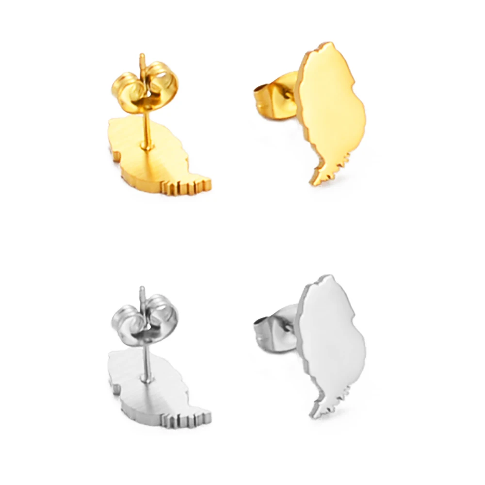 Anniyo Grenada Stud Earrings for Women Girls Stainless Steel Caribbean Sea Jewelry #322601 2