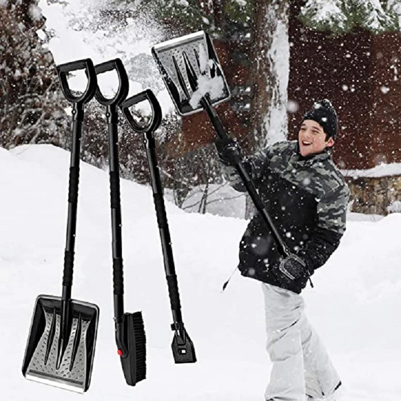 3 In 1 Detachable and Telescopic Car Winter Stainless Steel Snow Shovel Snow Shovel Ice Brush for Car Truck