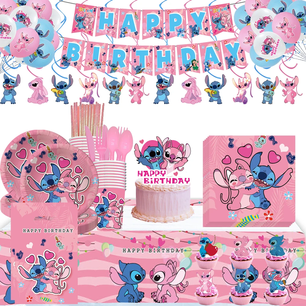 Décorations et Vaisselle Jetable Roses de Lilo & Stitch la Série