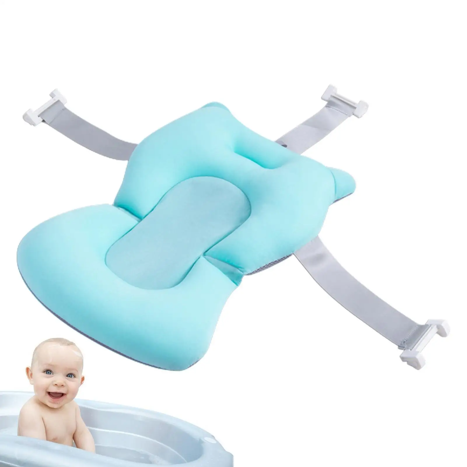 Cuscino per il bagnetto del bambino, cuscino di supporto antiscivolo, supporto per il bagnetto dei neonati, tappetino di supporto per vasca da bagno, per la cura del bambino - immagine 6