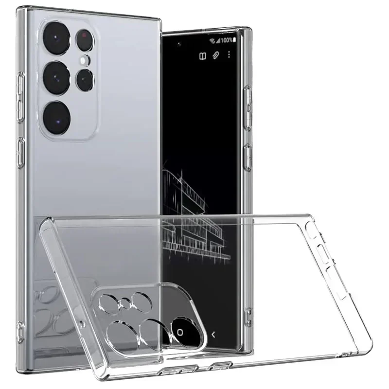 thumbnail image 1 of Funda de silicona transparente a prueba de golpes para Samsung Galaxy S24 S23 S22 S21 S20 Ultla FE S10 Lite S9 S8 Plus S10e, 1 of 5