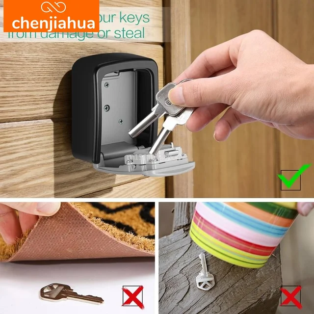 Wall Mount Key Storage Secret Box Organizer 4 Digit Combination Password Security Code Lock No Key Home Key Safe Box 2