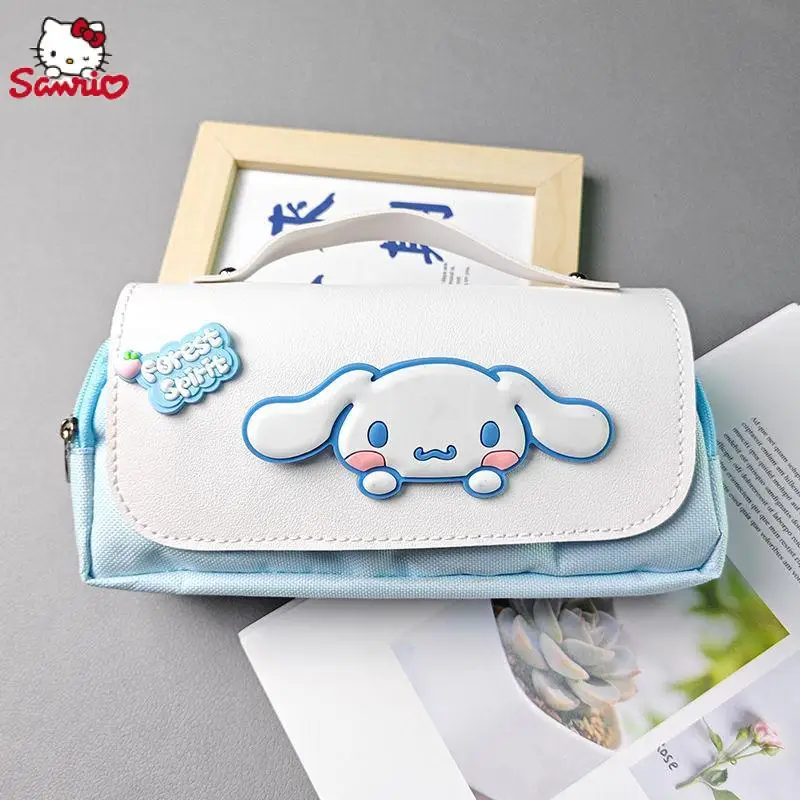 

Сумка для периферийных ручек Sanrio, милый детский пенал большой вместимости, шкатулка для канцелярских принадлежностей Kuromi Cinnamoroll, мультяшная сумка для хранения My Melody, подарок для девочки
