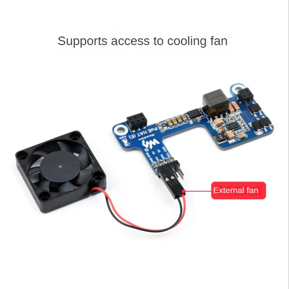 Waveshare-PoE HAT(E),   ̴  Ȯ  + 濭,   3B +/4B , IEEE 802.3Af 1 Ʈ
