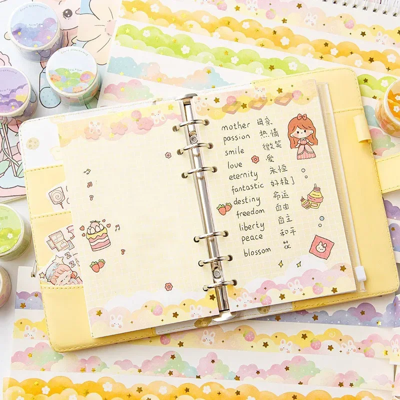 1PC Cloud Washi Tape Decorative Adhesive Color Masking Sticker Scrapbooking Multi Color Manual Tapes School Stationery Supplies 3