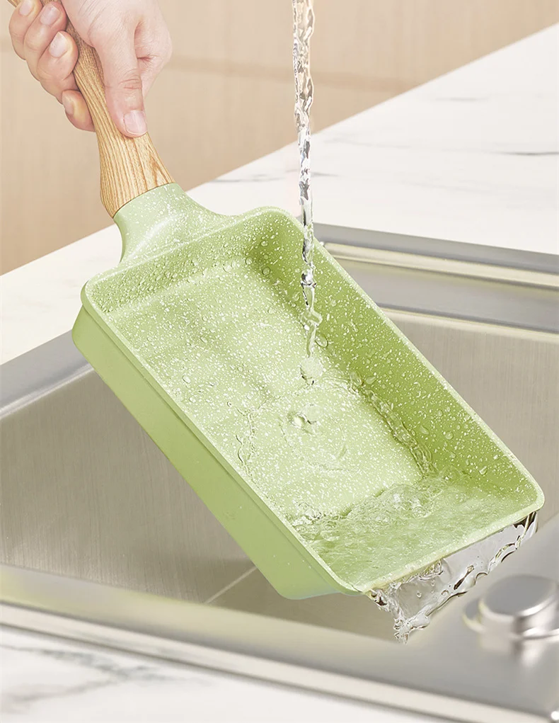 Non-Stick Frying Pan Pot Stone Square Omelette Frying Pan