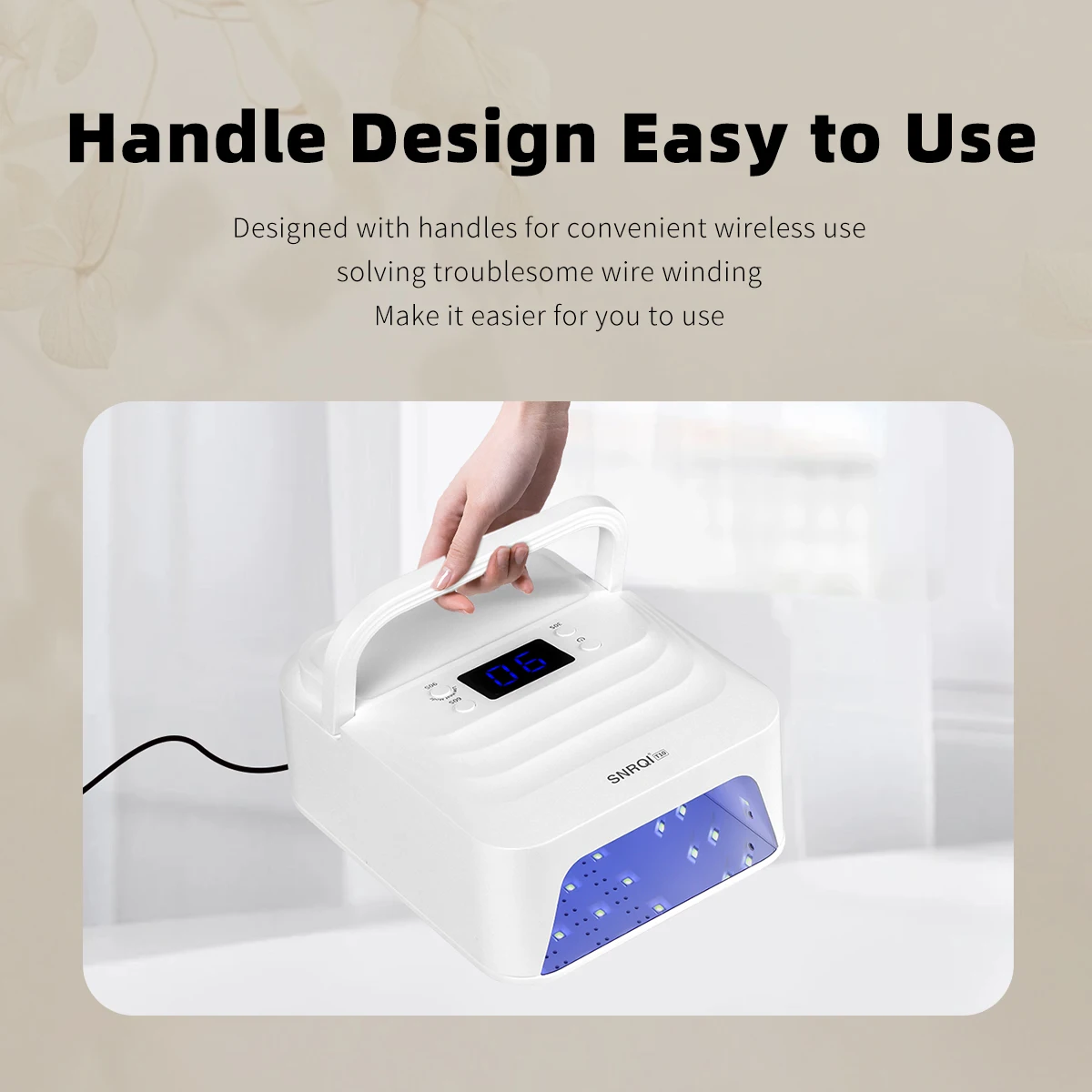 48W UV LED 네일 램프 전문가용 휴대용 네일 건조기 빠른 경화 젤 폴리쉬 자동 센서 라이트 손잡이 포함 살롱 및 DIY용