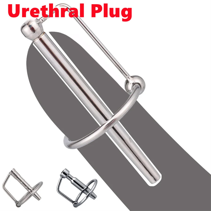Hollow Stainless Steel Penis Plug With Glans Rings Urethral Catheter Sounding Dilators Metal Insertion Rods Sex Toy For Men urethral dilator silicone urethral dilator
