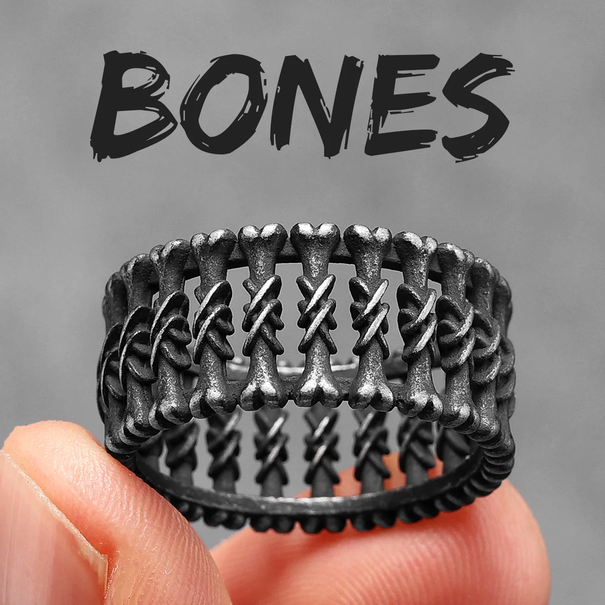 thumbnail image 1 of Anillos de acero inoxidable con textura geométrica retro para hombre y mujer, joyería punk, novedad en accesorios de moda de Stranger Things, regalo al por mayor, 1 of 5