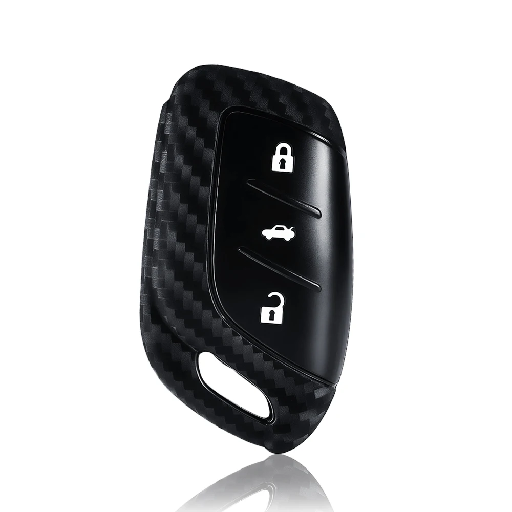 Carbon Fiber Style Silicone Key Cover Case