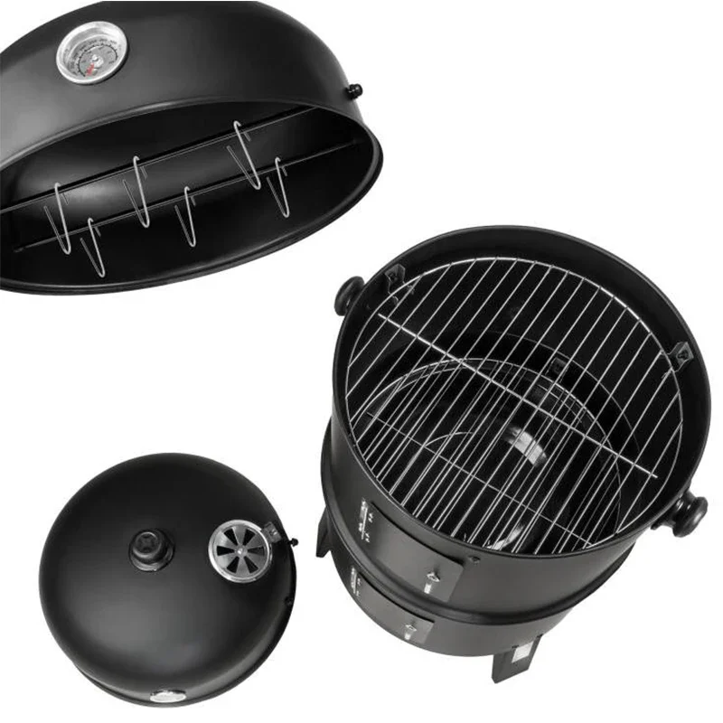 3-in-1 Smoke Oven Barbecue Oven Outdoor Firewood Stove Courtyard Barbecue Rack 6