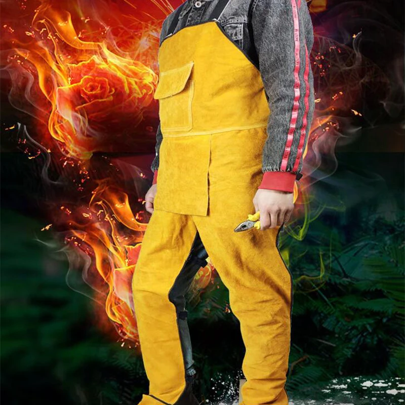 Cowhide Welder Apron Heat Insulation Wear-Resistant Fire-Proof Safety Heavy Duty Leather - Image 4