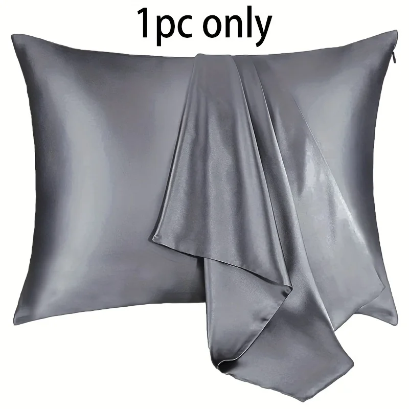 Luxurious Silky Satin Pillowcase - Hypoallergenic, Breathable, Double-Sided with Zipper Closure