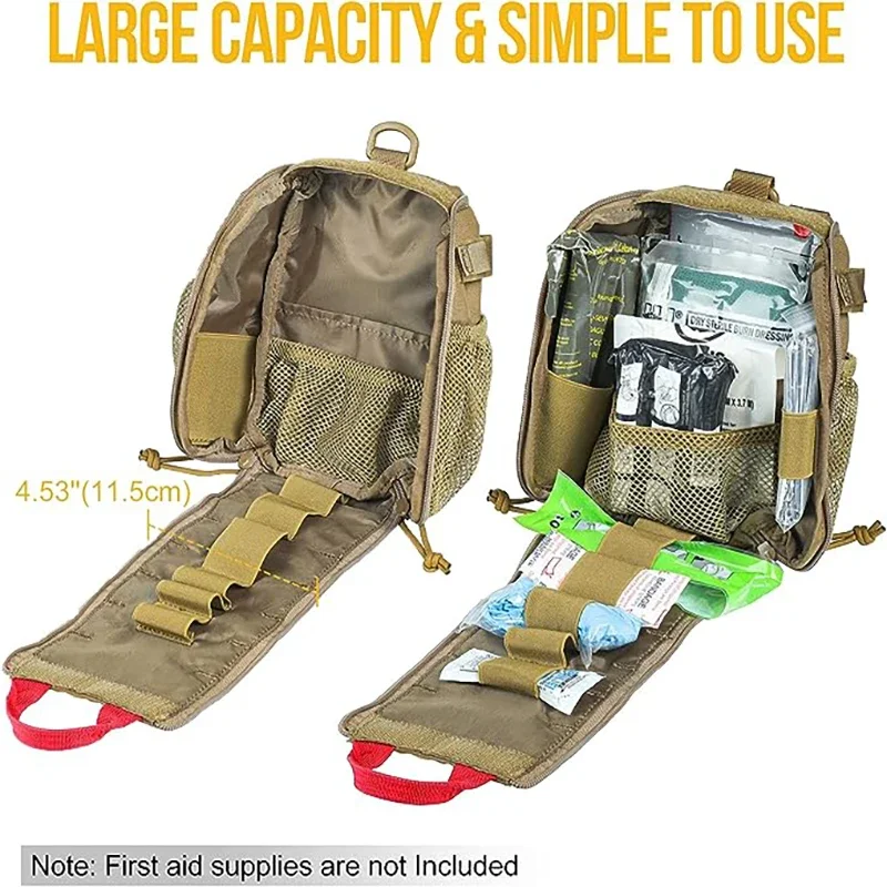 ONETIGRIS IFAK Pouch - Large IFAK Molle Pouch Empty First Aid Bags Only Medical Trauma Kit Bag EMT Pouch MED Waist Bag 2