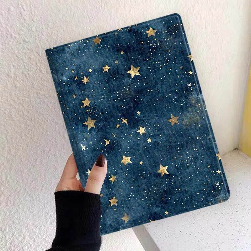 Blue Gold Starry Sky Pattern Tablet Case
